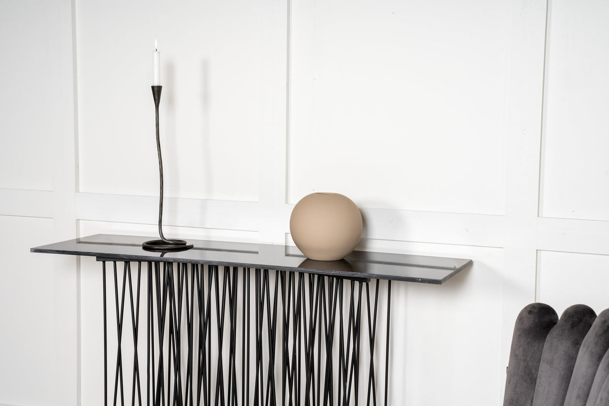 Stone sidebord - 130 × 37 cm - sort - billede 7