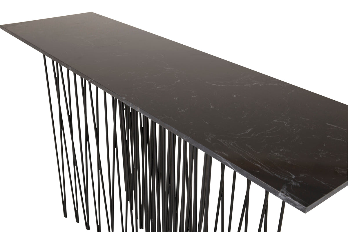 Stone sidebord - 130 × 37 cm - sort - billede 4