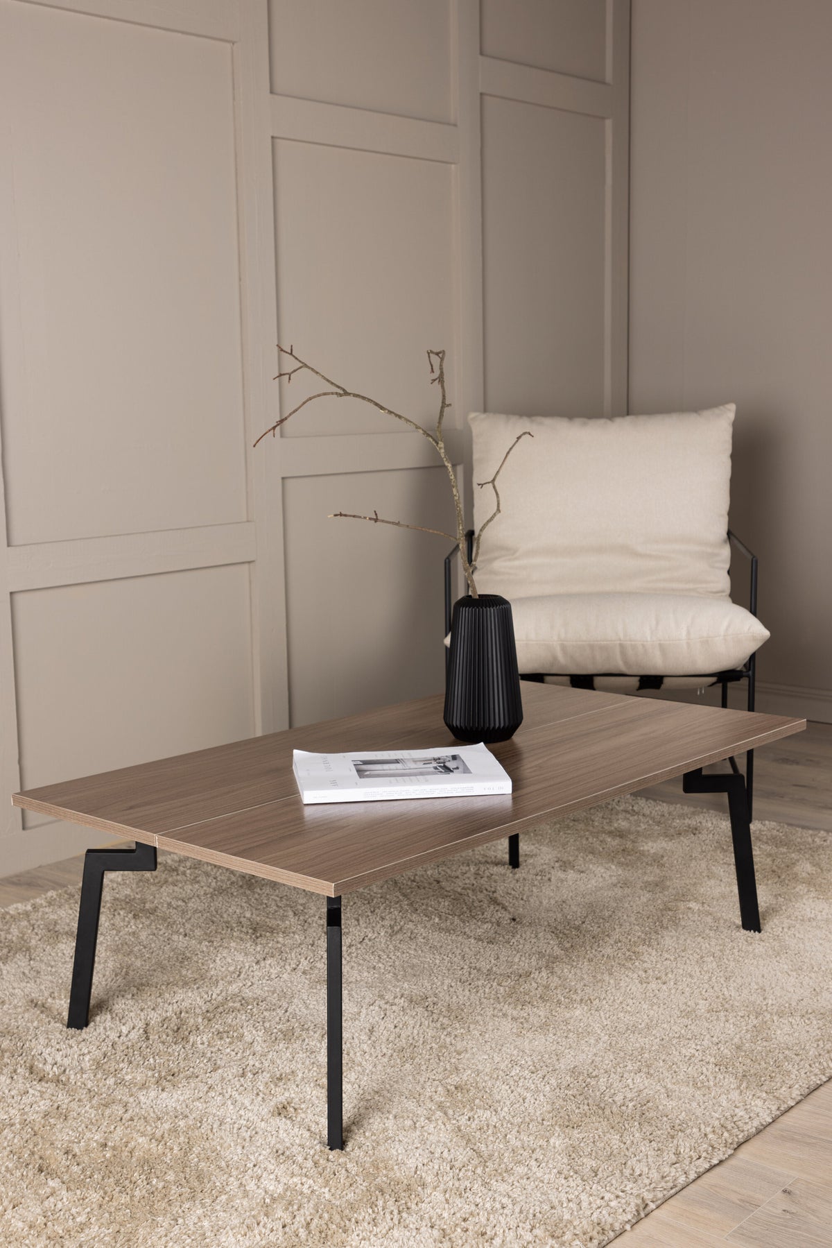Bethan sofabord - 120 × 70 cm - valnøddefarvet, sort - billede 16