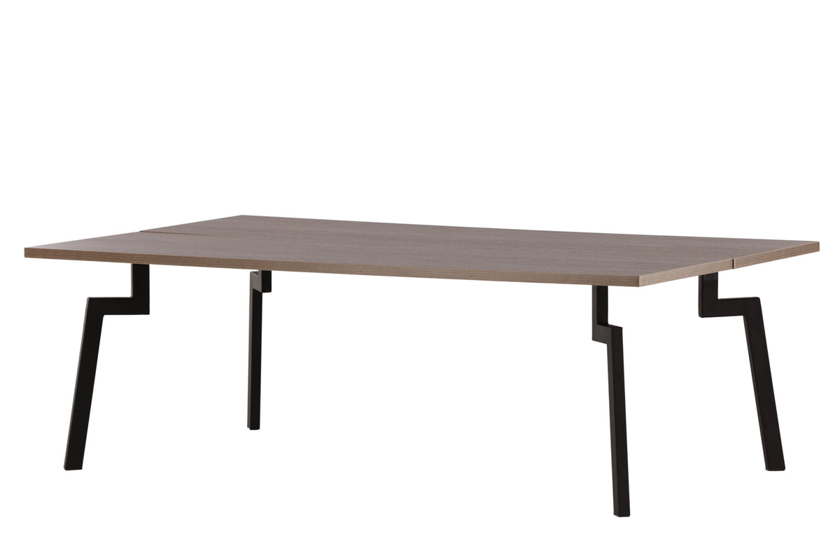 Bethan sofabord - 120 × 70 cm - valnøddefarvet, sort - billede 2