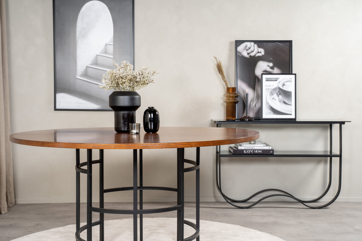 Copenhagen rundt spisebord - Ø140 cm - sort, brun - billede 4