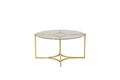 Kivik sofabord - Ø90 cm - klar, guld, transparent - billede 1