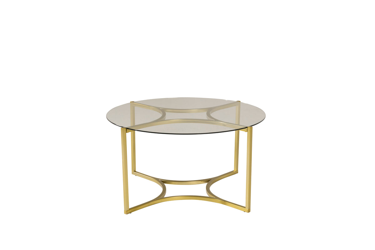 Kivik sofabord - Ø90 cm - klar, guld, transparent - billede 2