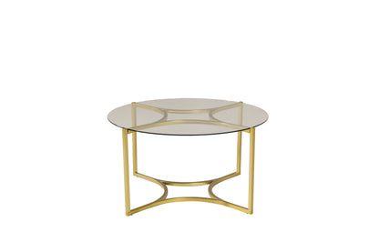 Kivik sofabord - Ø90 cm - klar, guld, transparent - billede 2