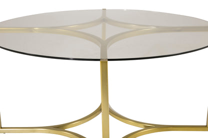 Kivik sofabord - Ø90 cm - klar, guld, transparent - billede 3