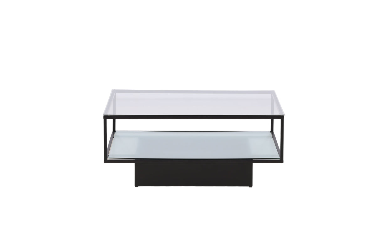 Maglehem sofabord - 90 × 90 cm - sort, klar, transparent - billede 10