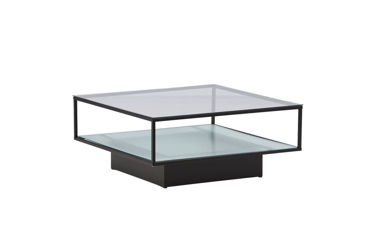 Maglehem sofabord - 90 × 90 cm - sort, klar, transparent - billede 12