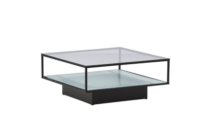 Maglehem sofabord - 90 × 90 cm - sort, klar, transparent - billede 12