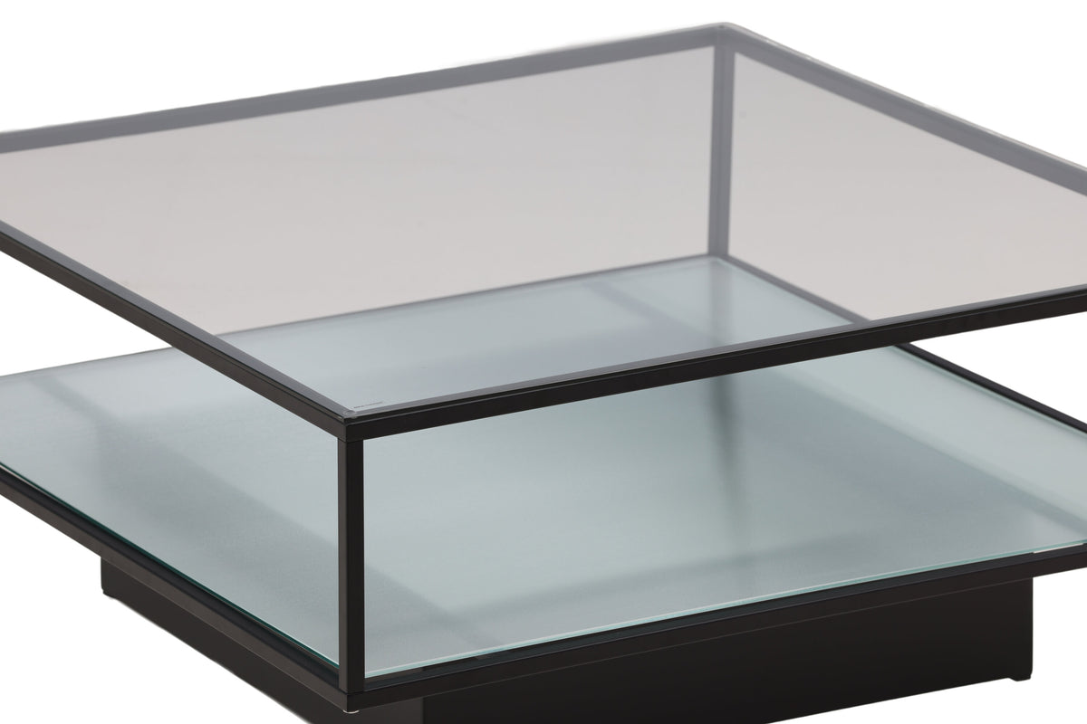 Maglehem sofabord - 90 × 90 cm - sort, klar, transparent - billede 13
