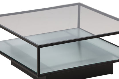Maglehem sofabord - 90 × 90 cm - sort, klar, transparent - billede 13