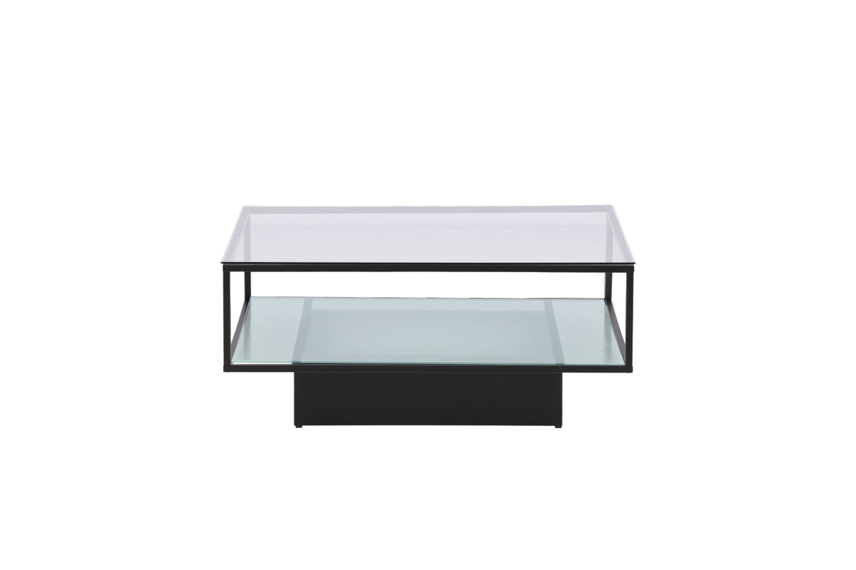 Maglehem sofabord - 90 × 90 cm - sort, klar, transparent - billede 1