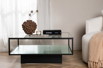 Maglehem sofabord - 90 × 90 cm - sort, klar, transparent - billede 14