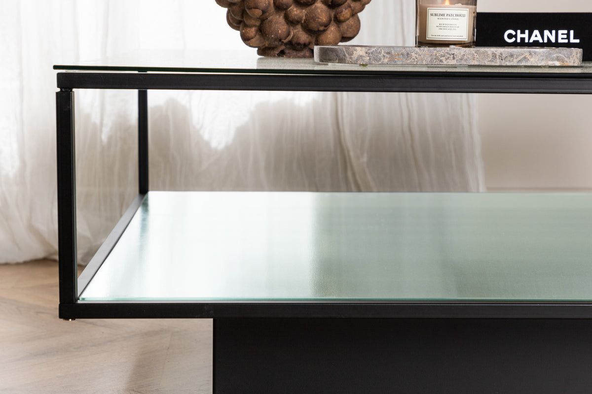 Maglehem sofabord - 90 × 90 cm - sort, klar, transparent - billede 15
