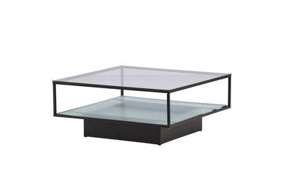 Maglehem sofabord - 90 × 90 cm - sort, klar, transparent - billede 5