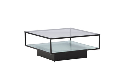 Maglehem sofabord - 90 × 90 cm - sort, klar, transparent - billede 6