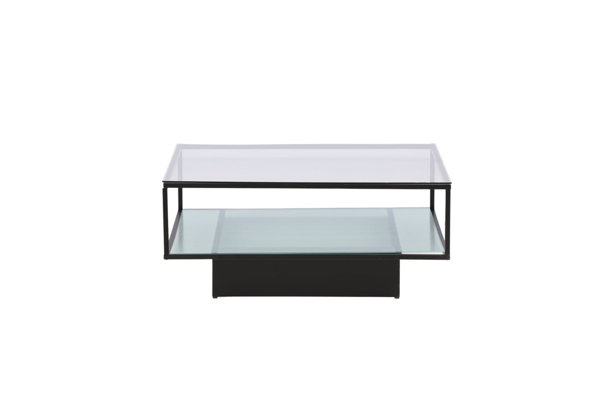 Maglehem sofabord - 90 × 90 cm - sort, klar, transparent - billede 7
