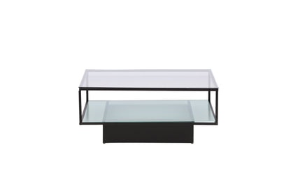 Maglehem sofabord - 90 × 90 cm - sort, klar, transparent - billede 7