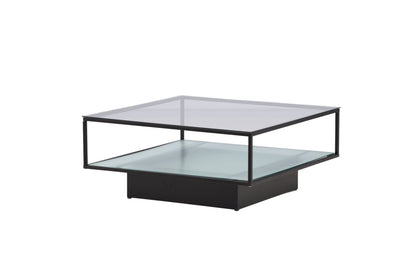 Maglehem sofabord - 90 × 90 cm - sort, klar, transparent - billede 8