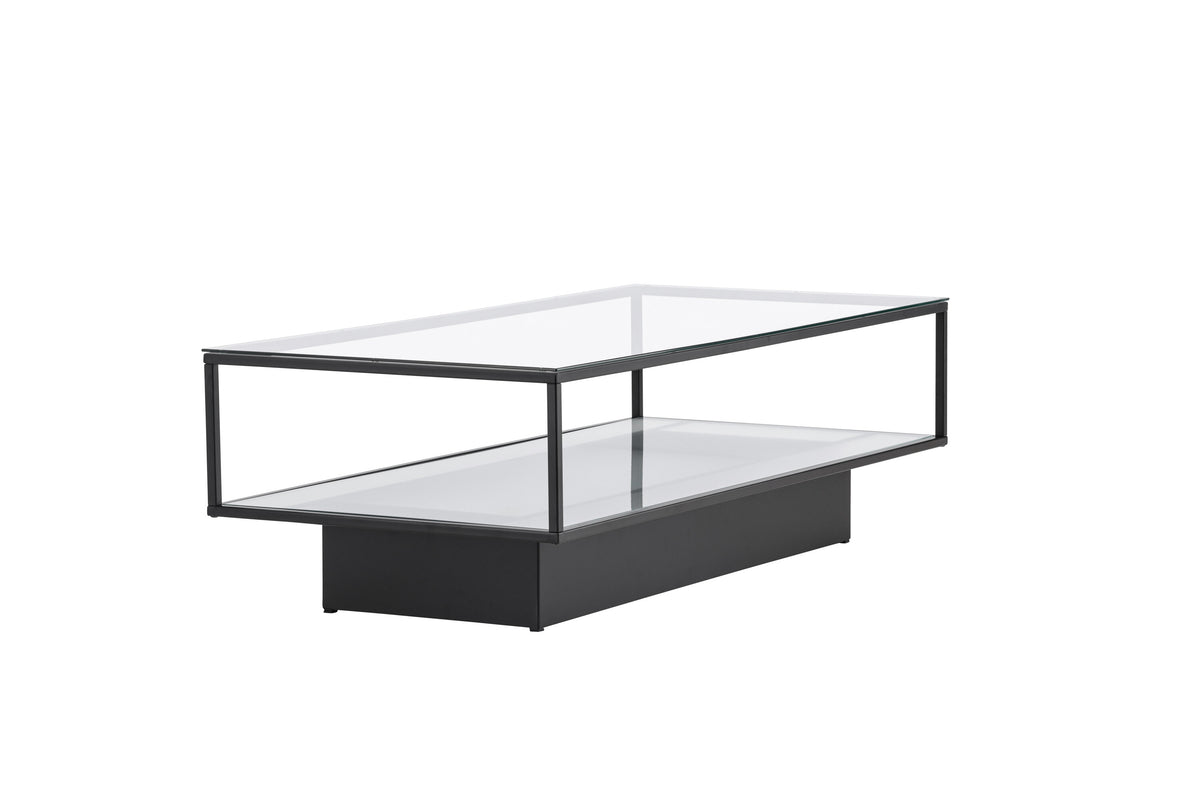 Maglehem sofabord - 130 × 60 cm - sort, klar, transparent - billede 15