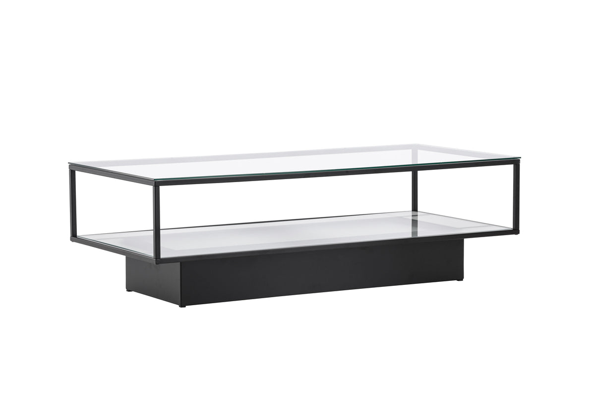 Maglehem sofabord - 130 × 60 cm - sort, klar, transparent - billede 16