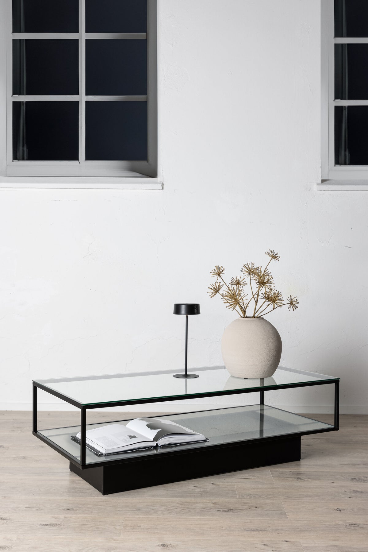 Maglehem sofabord - 130 × 60 cm - sort, klar, transparent - billede 24
