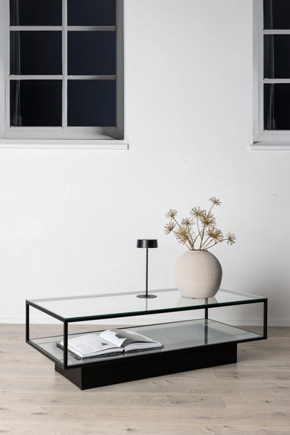 Maglehem sofabord - 130 × 60 cm - sort, klar, transparent - billede 24