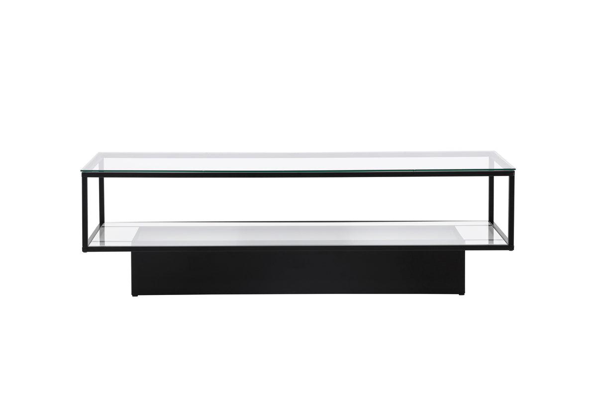 Maglehem sofabord - 130 × 60 cm - sort, klar, transparent - billede 2