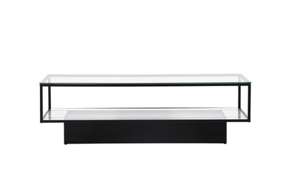 Maglehem sofabord - 130 × 60 cm - sort, klar, transparent - billede 2