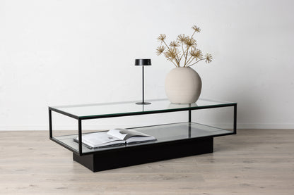 Maglehem sofabord - 130 × 60 cm - sort, klar, transparent - billede 17