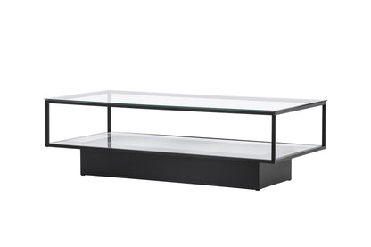Maglehem sofabord - 130 × 60 cm - sort, klar, transparent - billede 3