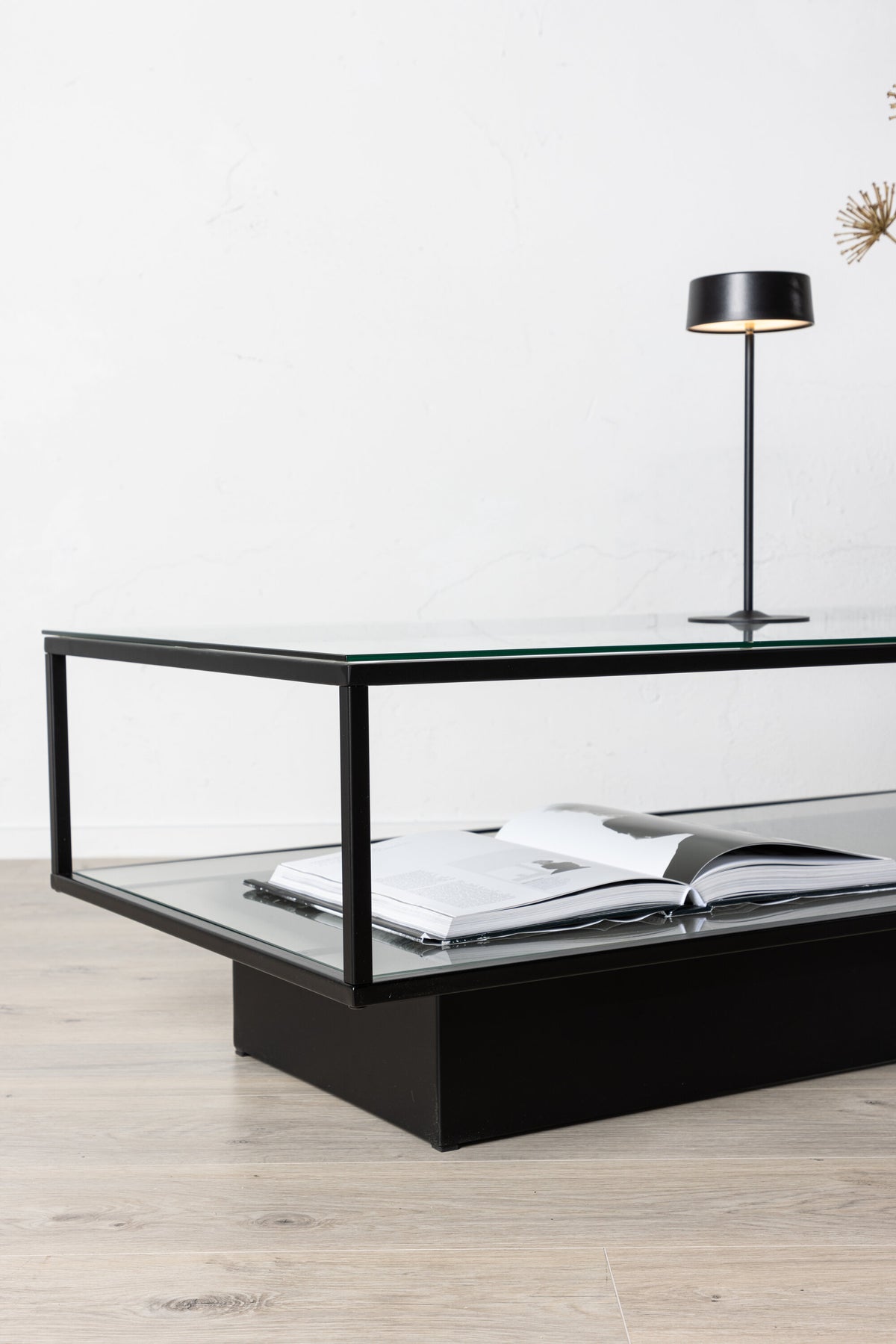 Maglehem sofabord - 130 × 60 cm - sort, klar, transparent - billede 25