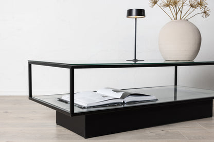 Maglehem sofabord - 130 × 60 cm - sort, klar, transparent - billede 18