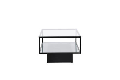 Maglehem sofabord - 130 × 60 cm - sort, klar, transparent - billede 7