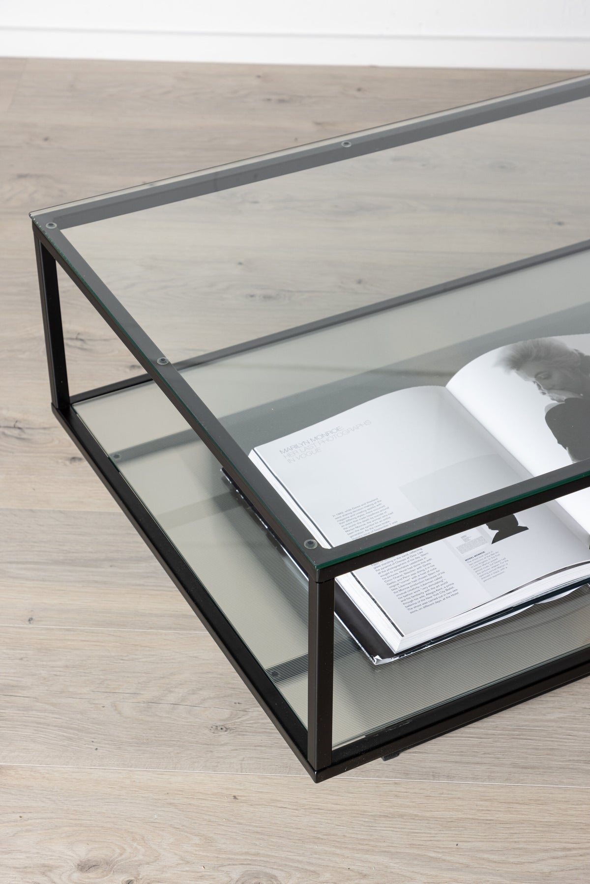 Maglehem sofabord - 130 × 60 cm - sort, klar, transparent - billede 26