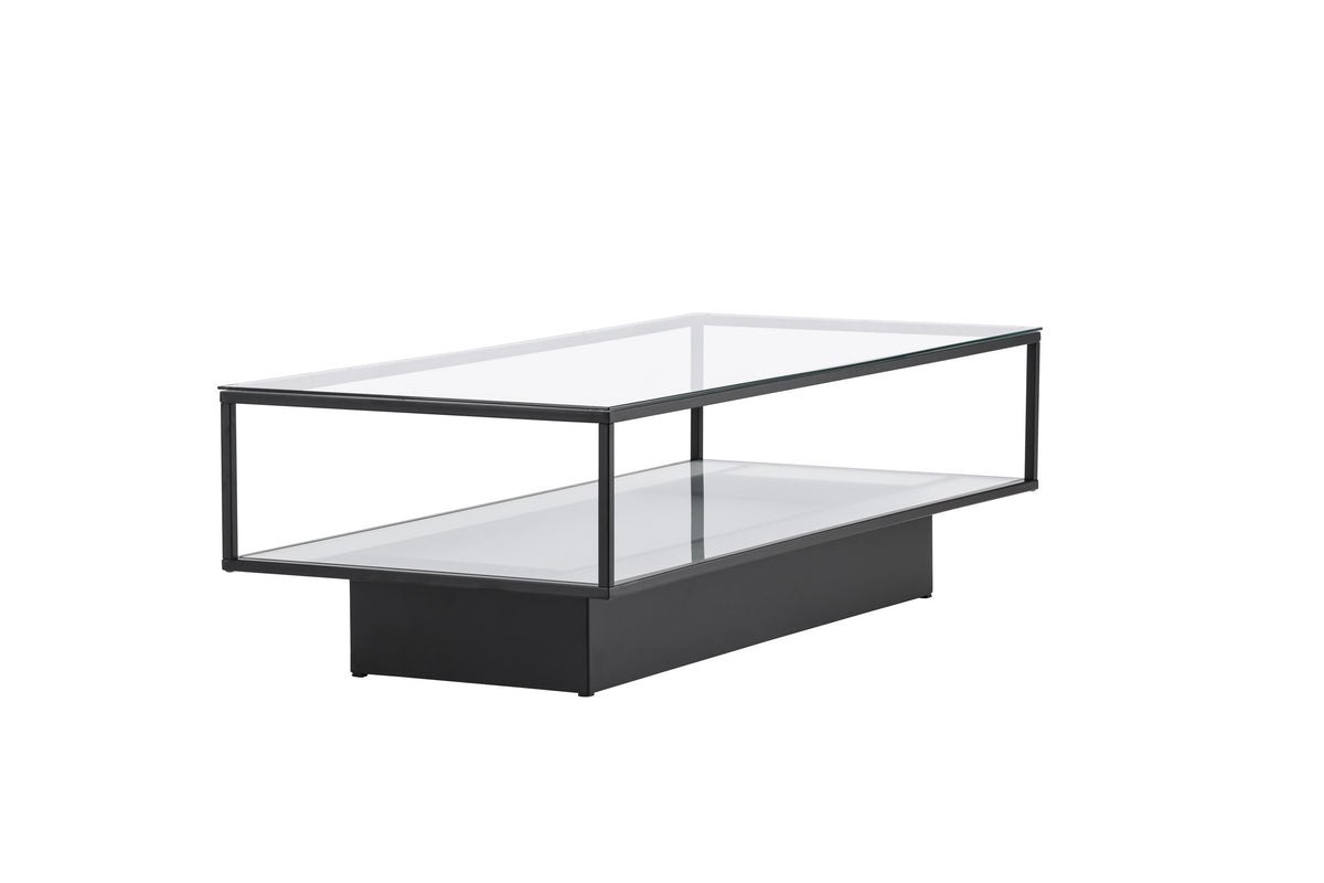 Maglehem sofabord - 130 × 60 cm - sort, klar, transparent - billede 9