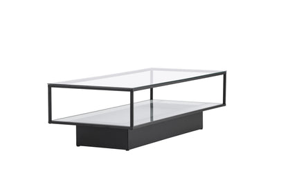 Maglehem sofabord - 130 × 60 cm - sort, klar, transparent - billede 9