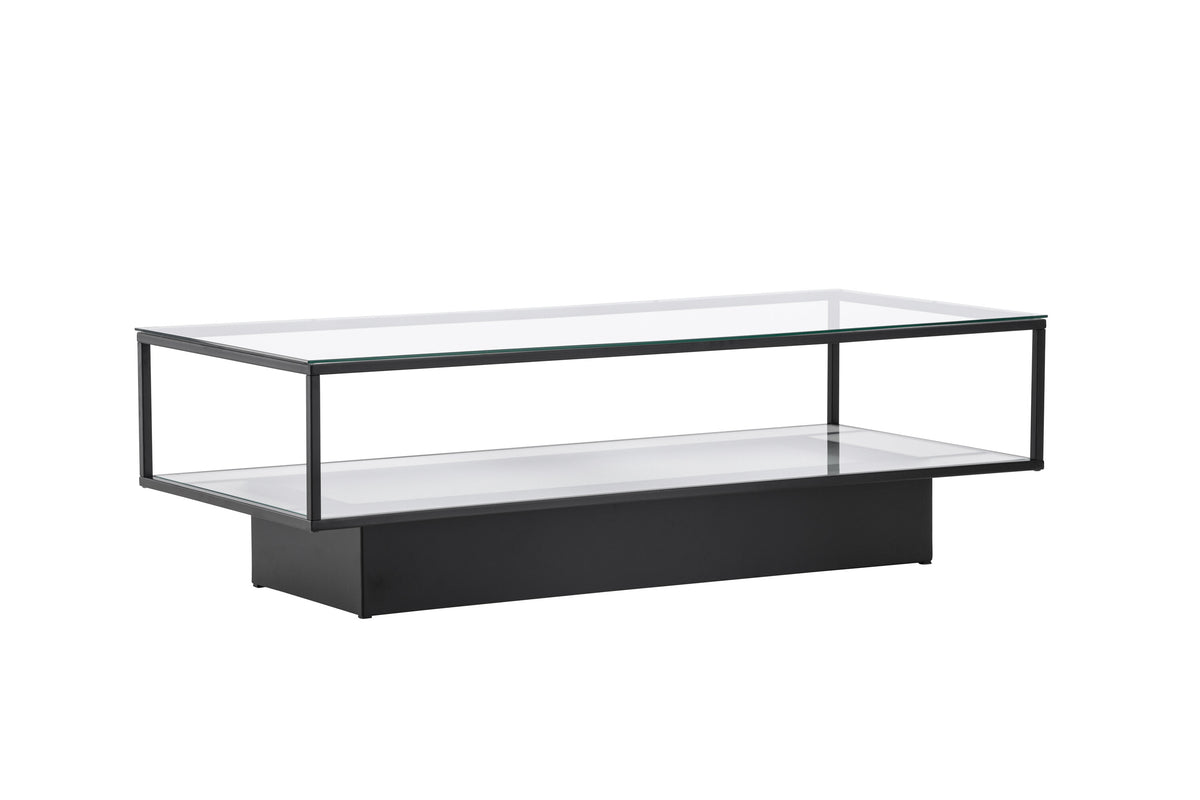Maglehem sofabord - 130 × 60 cm - sort, klar, transparent - billede 10