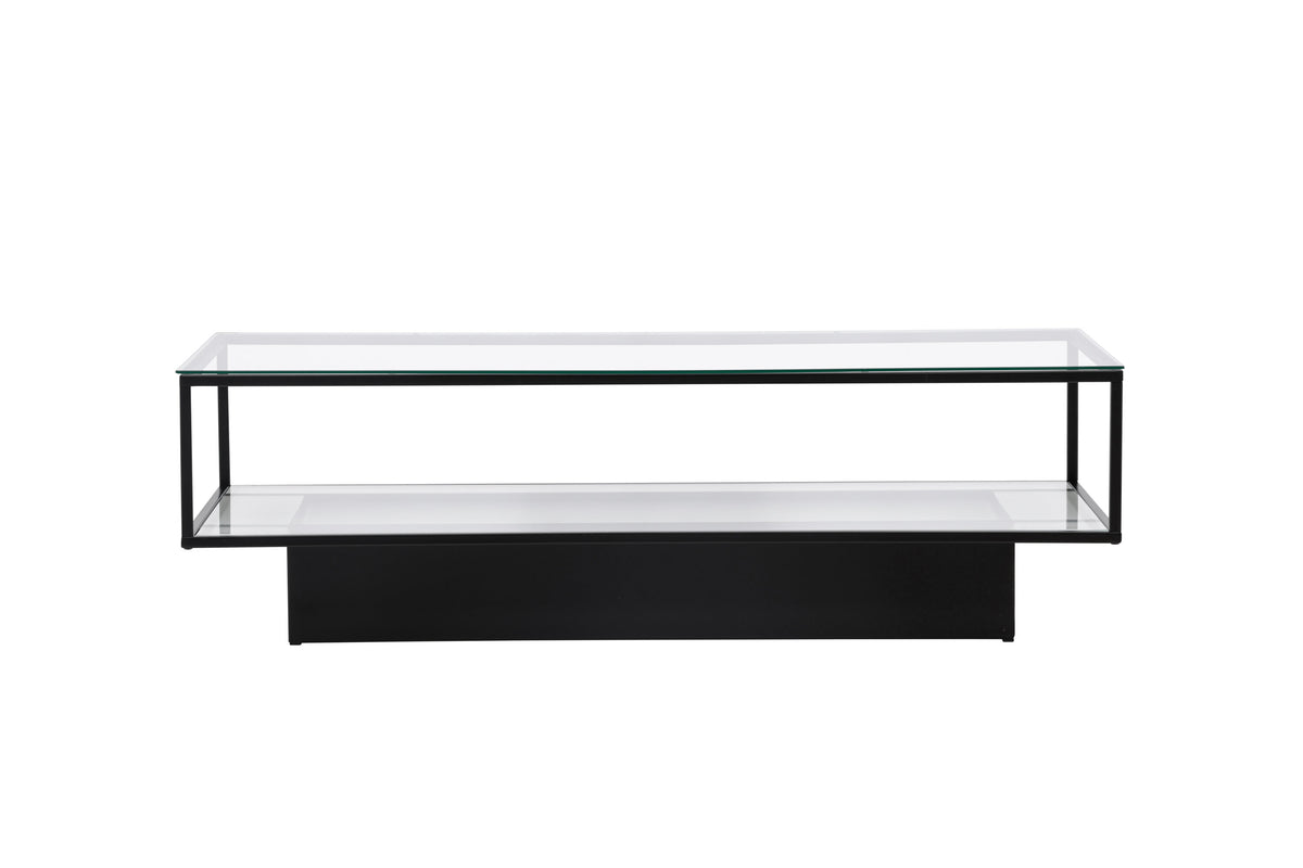 Maglehem sofabord - 130 × 60 cm - sort, klar, transparent - billede 11