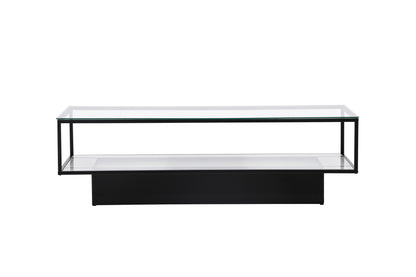 Maglehem sofabord - 130 × 60 cm - sort, klar, transparent - billede 11