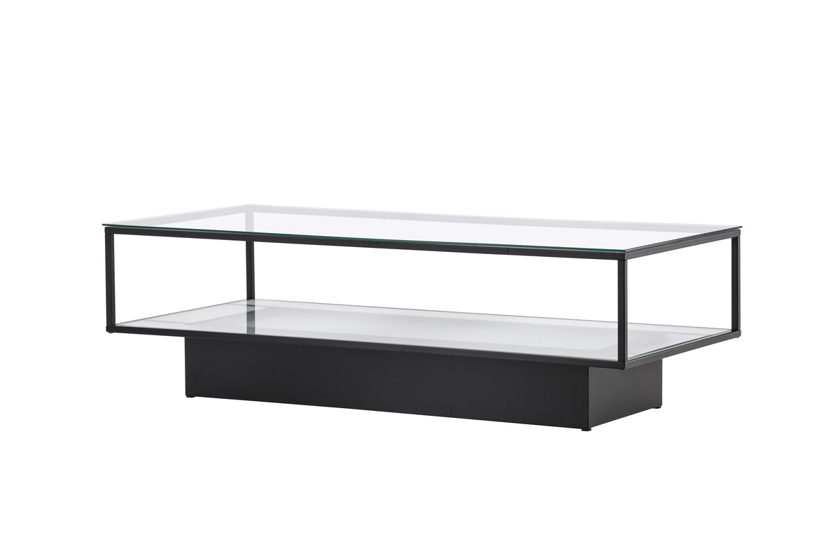 Maglehem sofabord - 130 × 60 cm - sort, klar, transparent - billede 12