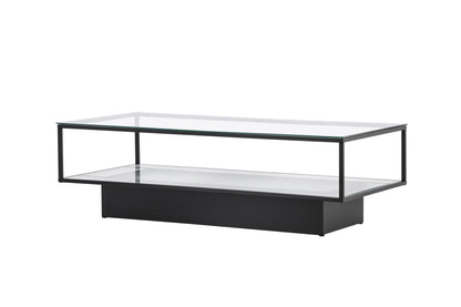Maglehem sofabord - 130 × 60 cm - sort, klar, transparent - billede 12