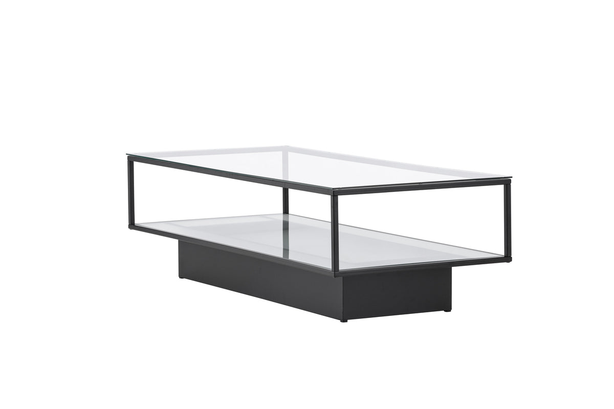 Maglehem sofabord - 130 × 60 cm - sort, klar, transparent - billede 13