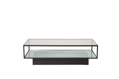 Maglehem sofabord - 130 × 60 cm - sort, klar, transparent - billede 1