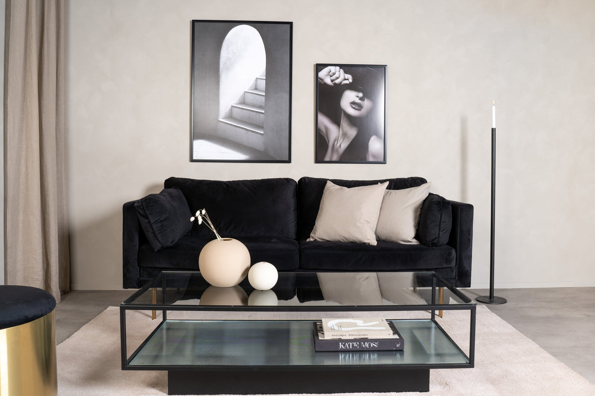 Maglehem sofabord - 130 × 60 cm - sort, klar, transparent - billede 20