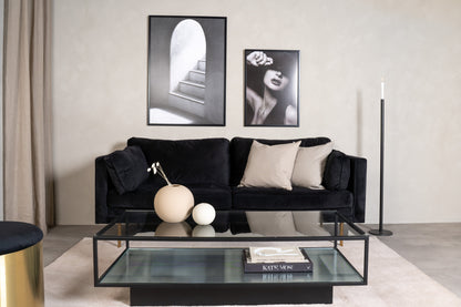 Maglehem sofabord - 130 × 60 cm - sort, klar, transparent - billede 20