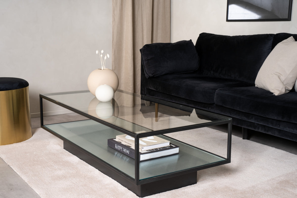 Maglehem sofabord - 130 × 60 cm - sort, klar, transparent - billede 21