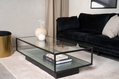 Maglehem sofabord - 130 × 60 cm - sort, klar, transparent - billede 21