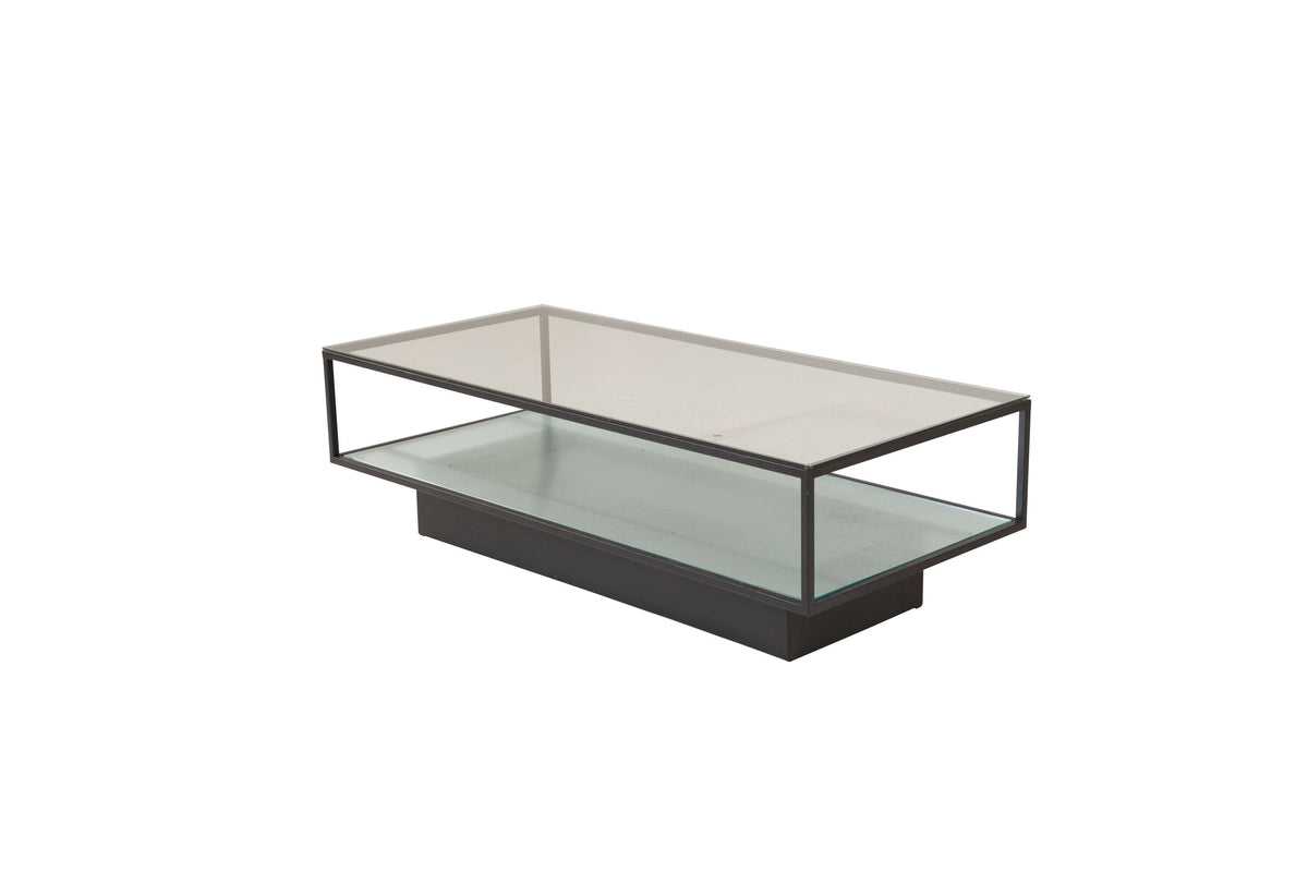 Maglehem sofabord - 130 × 60 cm - sort, klar, transparent - billede 4