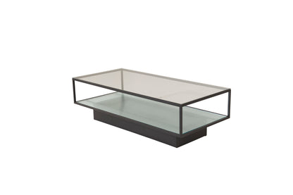 Maglehem sofabord - 130 × 60 cm - sort, klar, transparent - billede 4
