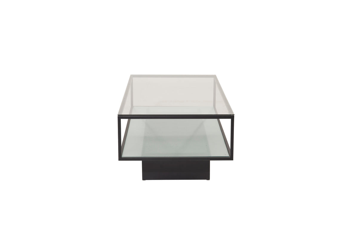 Maglehem sofabord - 130 × 60 cm - sort, klar, transparent - billede 5